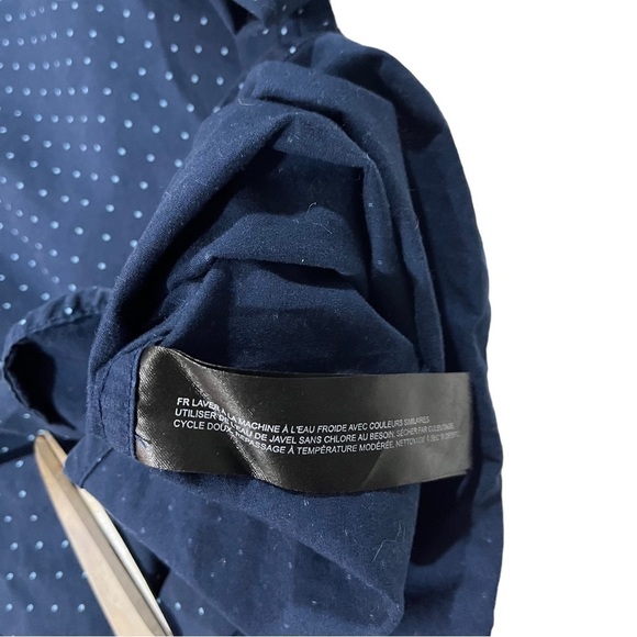 Denim & Flower Ricky Singh Navy & Periwinkle Dots Long Sleeve Button-Up Sz XL - Picture 6 of 16